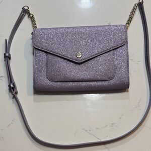 Kate Spade Lavender Glitter flap Crossbody Bag NW/OT